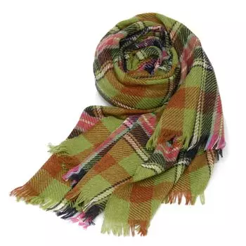 Сделано в Кашемировый плед в клетку тартан от Lochcarron, Шотландия, Великобритания, Смесовый, Легкий, Большой, (Брюс Киннэрд)