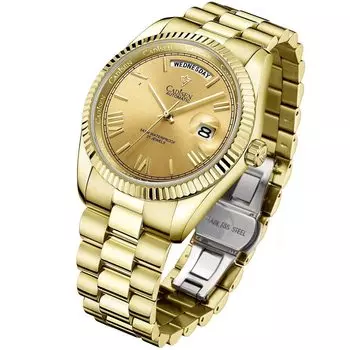 Сделано в MIYOTA8215, немецкие ретро-часы, водонепроницаемые до 10 часов, механический корпус, треугольный узор, нержавеющая сталь, сапфировое стекло, подарок на совершеннолетие C8185 золотой