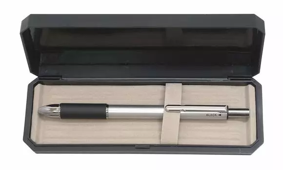 Сделано в Японии 4 Механический карандаш с резиновым корпусом Премиальный и синий механический карандаш Резиновая шариковая ручка Механический (3 цвета + карандаш) Случай, серебряный