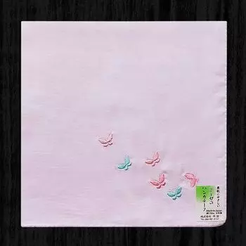 Сделано в Японии Двухслойная хлопковая марля Мягкий носовой платок с бабочкой для женщин Pale pink background