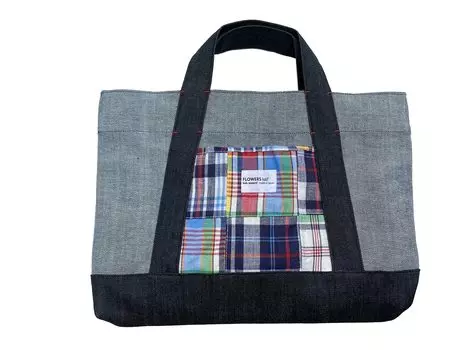 Сделано в Японии Джинсовая сумка для уроков для мальчиков и Книга для уроков в детском саду Книжка с картинками с джинсовым лоскутным карманом на подкладке [FLOWERS lab] Девочки, Сумка, Сумка,