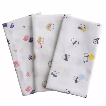 Сделано в Японии Марлевое Тэнугуи Ручное Мягкое до 35 см x 90 см (Тенугуи Полотенце), На ощупь, 100% хлопок, Прибл.. (И. Сова, Панда, Ёж)