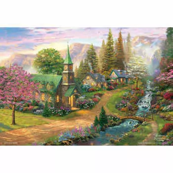 [Сделано в Японии] Пазл из 300 элементов Beverly Shining Spring и Riverside Chapel (26 х 38 см) 93-161 Зеленый