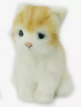 Сделано в Японии реалистичная мягкая игрушка котенок 26 см полосатый коричневый S сидящий,