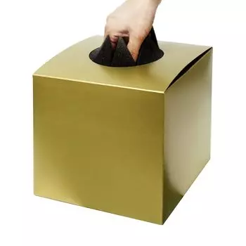 Сделано в Японии с лотереей с завязанными глазами, высота х 20 см х нижняя бумажная аппликация, лотерейный лист, коробка, золотая, простая, 18,5 см х 20 см, в комплекте, коробка,