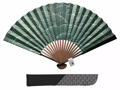 Сделано в Японии, сертифицированный бренд Kyoto Fan, подарок на день Читосэ [Ozeki Corporation] Nami Green для мужчин и отцов зелёный