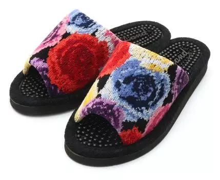 Сделано в Японии Синель Плетение Мелкий Цветок Цветочный Узор Здоровые Тапочки Здоровые Тапочки Сандалии Горшок Для Ног Тапочки Узор Цветок Розы/Большой