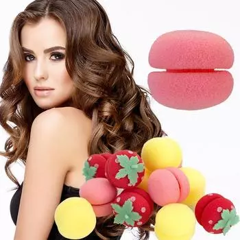 Sdotter Strawberry Heatless Hair Curlers Ribbon Hair Roller No Heat Curling Rod Sponge Sleeping Soft Wave Formers DIY Hair Styl