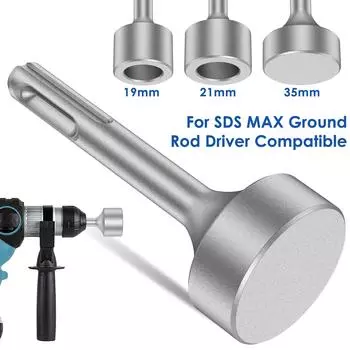 SDS Plus Ground Rod Driver Прочный заземляющий стержень Заземляющий стержень Закаленный стальной сверлильный станок Драйвер для перфоратора Электроинструменты Новые серебряный