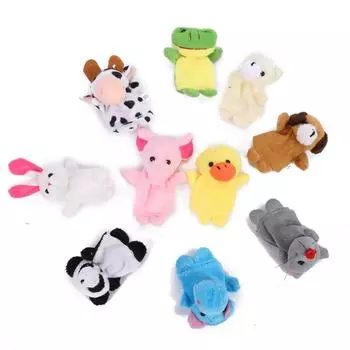 Sea Animals Mini Animal Hand Puppet Safety Marine Organism Hand Puppet Parent-Child 10pcs-animal