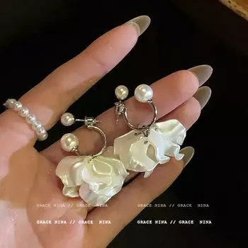 Sea Breeze Whispers! Fairy Pearl Flower Earrings Women s Unique Beautiful Earrings Special-Interest Design Classy Earrings Summer Pearl Flower Earrings