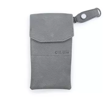 Sea FOLK MOBILE SD S GRAY Genuine Leather Nubuck with Hook and Reflector Smartphone Shoulder Smartphone Pouch for Men and Women [CIE] -