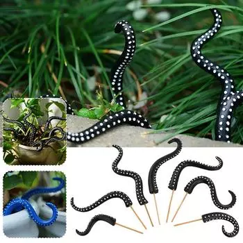 Sea Octopus Tentacle 7-piece Set Resin Decoration Tentacle Plant Post Decoration Octopus Plant Post Flowerpot Decoration чёрный
