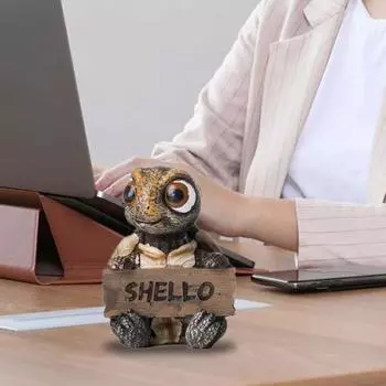 Sea Turtle Figurine Decor Turtle Resin Statue With Funny Signs Desk Ornaments Animal Figurine Collectible Statue For Home