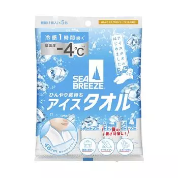 SEABREEZE Ice Citrus Sherbet 5 Полное чистое полотенце, Аромат, Пакеты, Длинные, Тело, Лицо, Пот, Грязь, Удобный, Кожное сало, Блеск, Ментол, Освежающий,