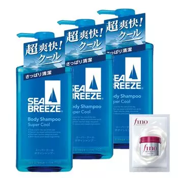 Seabreeze Seabreeze SEA BREEZE Body Shampoo Super Cool 490ml x 3 Bonus Body Soap Body Odor Refreshing Super Cool [Bulk Purchase] + Men s