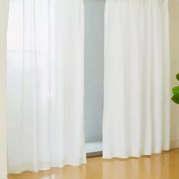 Seafield in Teijin Lace and Set of 150cm x Made Japan ecolier® Curtains! Heat-blocking, privacy-blocking, UV-blocking, 2, 176cm, U-1 белый