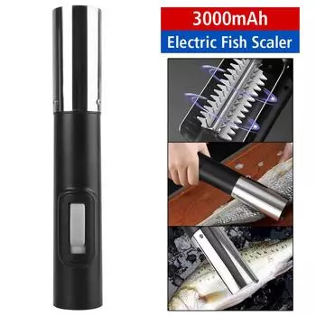 Seafood Tools Electric Fish Scaler Remover Wireless Portable Fish Scraper Cleaner Fish Scaler Cordless Fish Remover Cleaner чёрный