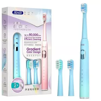 SEAGO Electric Sonic 5 Память 4 часа быстрой зарядки 30 дней 2 минуты IPX7 пародонтальный карман стоматологический подарок для вашей стильной взрослой электрической зубной щетки