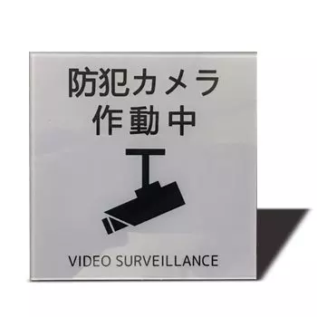 Seagron Security Camera In Operation Sign Plate with Tape Sticker 2mm Acrylic Stylish Waterproof Weatherproof 80 x 80mm (Illustrated Type)