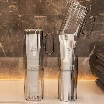 Seal Design Transparent Toothbrush Case Large Capacity Toothbrush Storage Box Travel Mug прозрачный