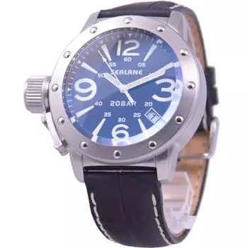 SEALANE Мужская SE32-LBK (Кварцевые мужские часы серии SE32 Sun Flame) Круглые часы из черной нержавеющей стали