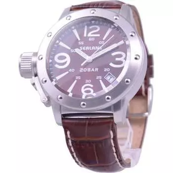 SEALANE Мужская SE32-LBR (Кварцевые мужские часы серии SE32 Sun Flame) Круглые часы из коричневого нержавеющего материала