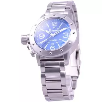 SEALANE Мужская SE42-MABL (Серия SE-42 «Солнечное пламя») Круглые часы из серебристой нержавеющей стали, аналоговые