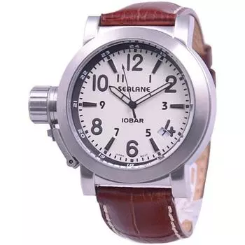 SEALANE Мужская SE43-LWH (10атм водонепроницаемые часы Sun Flame) Круглые часы коричневые из нержавеющей стали аналоговые