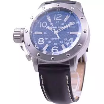 SEALANE Мужская SE54-LBK (Силейн Солнце Пламя) Круглые часы из черной нержавеющей стали, аналоговые