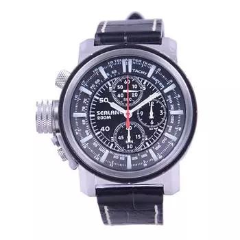 SEALANE Мужская SE56-LBK (Кварцевые мужские часы серии SE56 Sun Flame) Круглые часы из черной нержавеющей стали