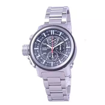 SEALANE Мужская SE56-MBK (Кварцевые мужские часы серии SE56 Sun Flame) Круглые часы из серебристого нержавеющего металла