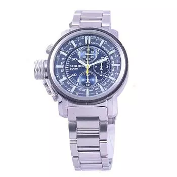 SEALANE Мужская SE56-MBL (Кварцевые мужские часы серии SE56 Sun Flame) Круглые часы из серебристого нержавеющего металла