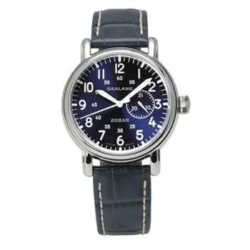 SEALANE Мужская SEJ020-LBL (Пламя Солнца) Круглые часы темно-синие из нержавеющей стали с несколькими стрелками, аналоговые