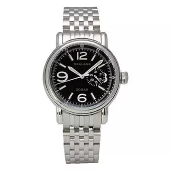 SEALANE Мужская SEJ020-MBK (Пламя Солнца) Круглые часы из серебристой нержавеющей стали с несколькими стрелками, аналоговые