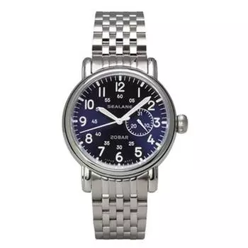 SEALANE Мужская SEJ020-MBL (Пламя Солнца) Круглые часы из серебристой нержавеющей стали с несколькими стрелками, аналоговые