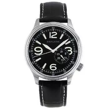 SEALANE Мужская SEJ021-LBK (Пламя Солнца) Круглые часы, черные, с несколькими стрелками, аналоговые