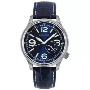 SEALANE Мужская SEJ021-LBL (Пламя Солнца) Круглые часы синего цвета с несколькими стрелками, аналоговые