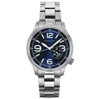 SEALANE Мужская SEJ021-MBL (Пламя Солнца) Круглые часы серебристые с несколькими стрелками аналоговые