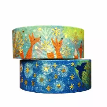 Sealdo Made in Japan Foil Kenji Miyazawa Snow Crossing Night Star Sparkling Masking Tape 2 Volume Set 3m Volume Shinzi Katoh / ks-dt-20036
