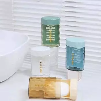 Sealed Light Luxury Soap Box Plastic Soap Dish Container Creative Travel Soap Box Bathroom синий