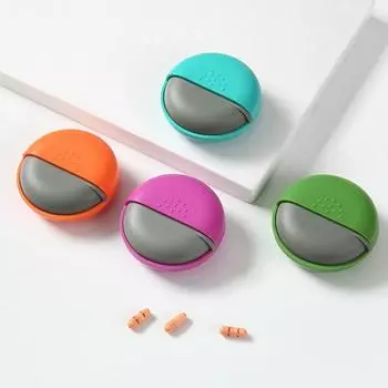 Sealed Round Rotating Pill Box Plastic Pill Container Creative Single Pill Cases Tablet оранжевый