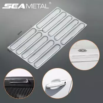 SEAMETAL 10 шт., прозрачные защитные полосы для края двери автомобиля, защитные полосы от царапин, зеркало заднего вида, защитная наклейка для защиты от столкновений 1 Pack (10 strips) прозрачный