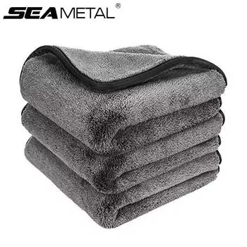 SEAMETAL 1200GSM Полотенце из микрофибры для детализации автомобиля Салфетка для сушки автомобиля Салфетка для ухода за автомобилем Тряпка для мытья автомобиля для автомобиля Кухня 40*40 см 1PC серый