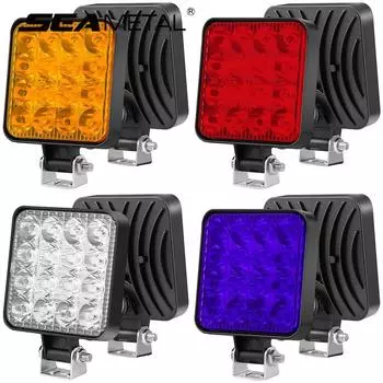 SEAMETAL 12 В водонепроницаемый светодиодный рабочий светильник, квадратный прожектор, 48 Вт, рабочий свет, фара для внедорожника, грузовика, внедорожного ночного дальнего света 1pc белый