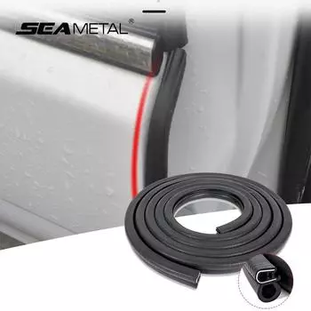 SEAMETAL 1 м край двери автомобиля, защитная полоса от царапин, накладка, защита от столкновений, полоса для авто двери, стальное украшение для автомобиля, Стайлинг автомобиля 1Meters чёрный