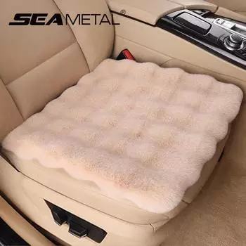 SEAMETAL 1 шт. Теплый чехол для сиденья автомобиля, плюшевая подушка для сиденья автомобиля, зимний универсальный толстый чехол для водителя 1pc front seat чёрный