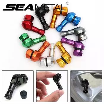 SEAMETAL 1PC алюминиевый сплав клапан обод мотоцикла 90 градусов угол колесо мотоцикла шины бескамерные стержни клапана для обода колеса части 1PC чёрный