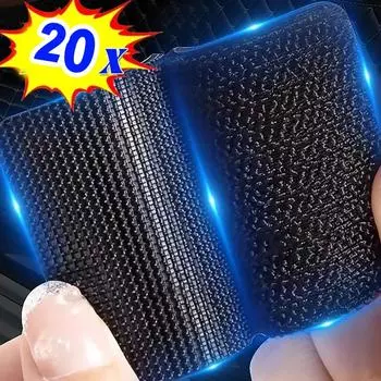 SEAMETAL 20/2 шт. Наклейки для крепления ковров Двусторонние высокоадгезивные автомобильные коврики Фиксированные заплатки Противоскользящие ленты 20 pairs чёрный