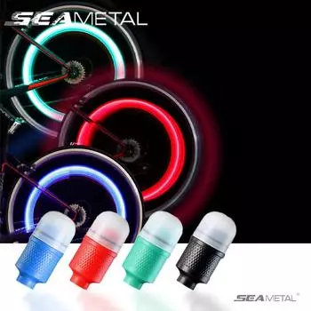 SEAMETAL 2 шт., автомобильные колеса, шины, светильник, ступица, лампа, шток воздушного клапана, светодиодный светильник 2pcs синий